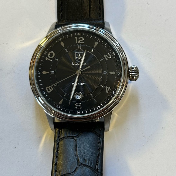 S Coifman Watch With 44mm Blsck Face & Black Leather Band - Picture 2 of 5